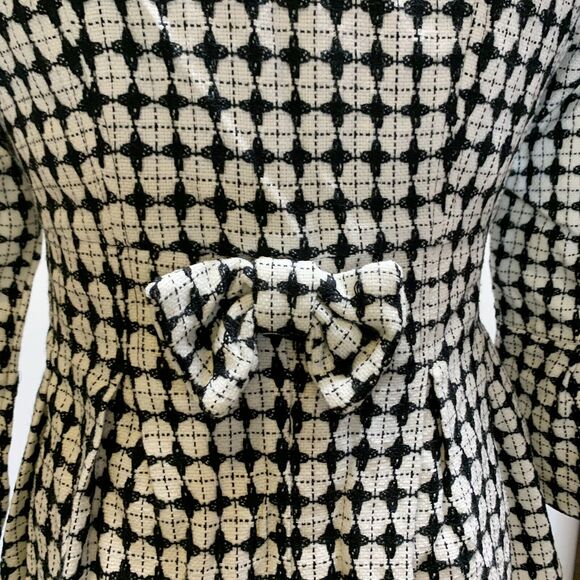 Sequin Hearts Bell Sleeve Black White tweed Blazer jacket Button Front Sz 3 - Picture 5 of 12